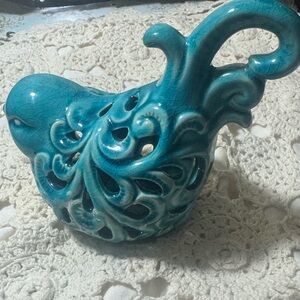 Elegant Turquoise Ceramic Sculpture